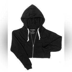 KATIE J TWEEN SAARI WAFFLE HOODIE BLACK